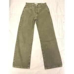 Frame Denim Jeans Womens 24 Le Jane Crop Straight Leg Army Green
